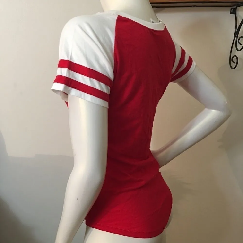 NASCAR Dale Baseball style round bottom Tee Red Size undefined - Image 6