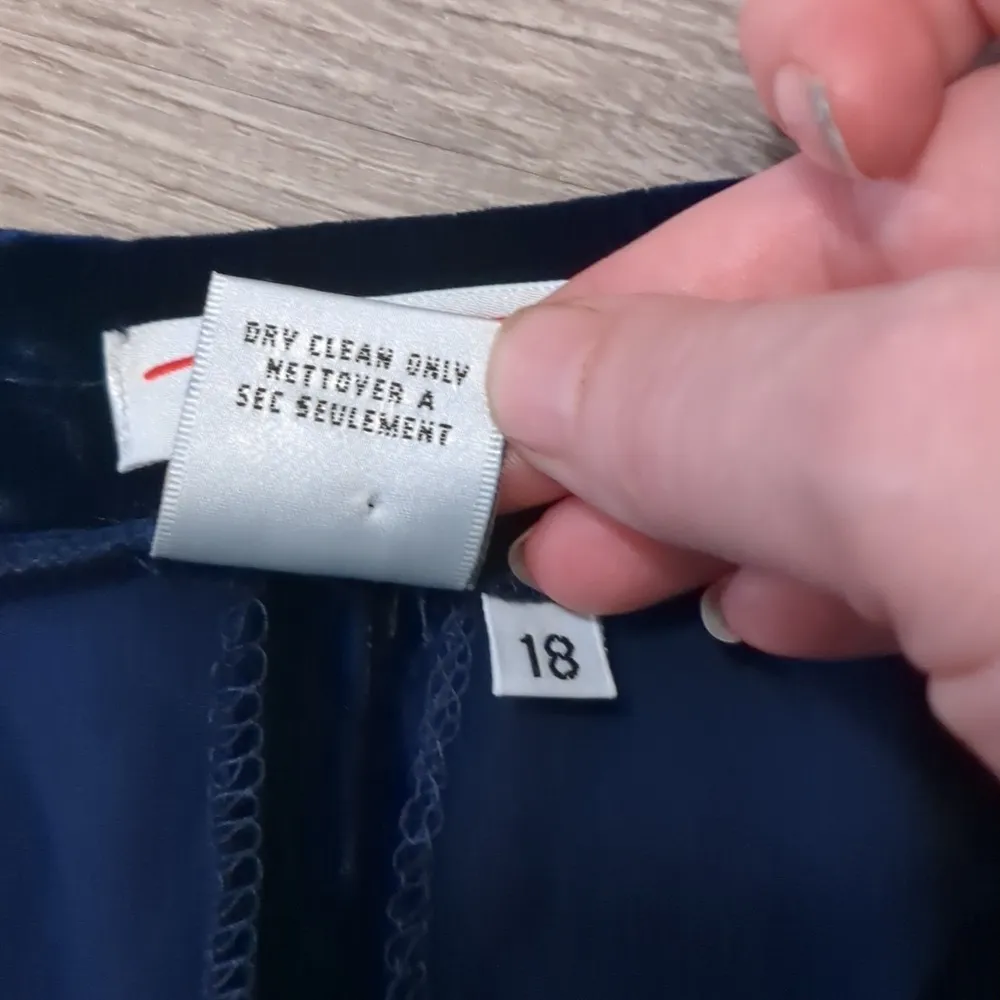 Talbots silk blend blue velvet pants size 18 - Image 3