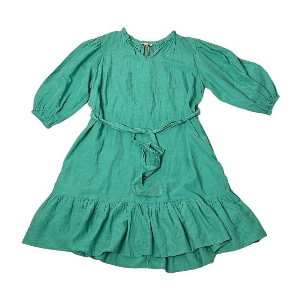 KNOX ROSE Boho Peasant Dress Puff Sleeve Tie Waist Ruffle Tier Size Medium NEW - Image 4