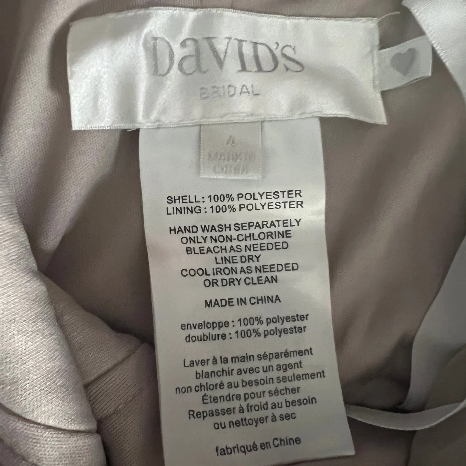 David's Bridal One Shoulder Strap Beige Maxi Dress Size 4 - Image 2