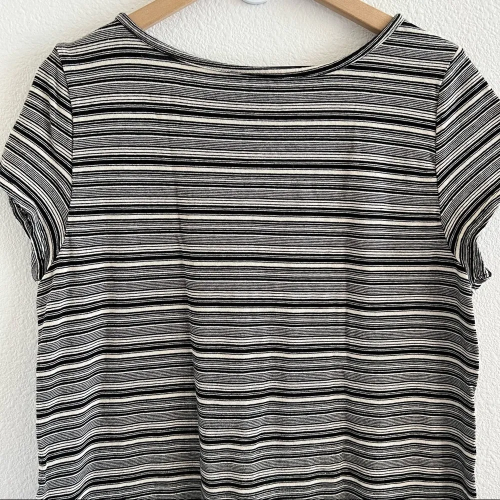 Ann Taylor LOFT Cotton Dark Stripe T-Shirt Dress Large - Image 7