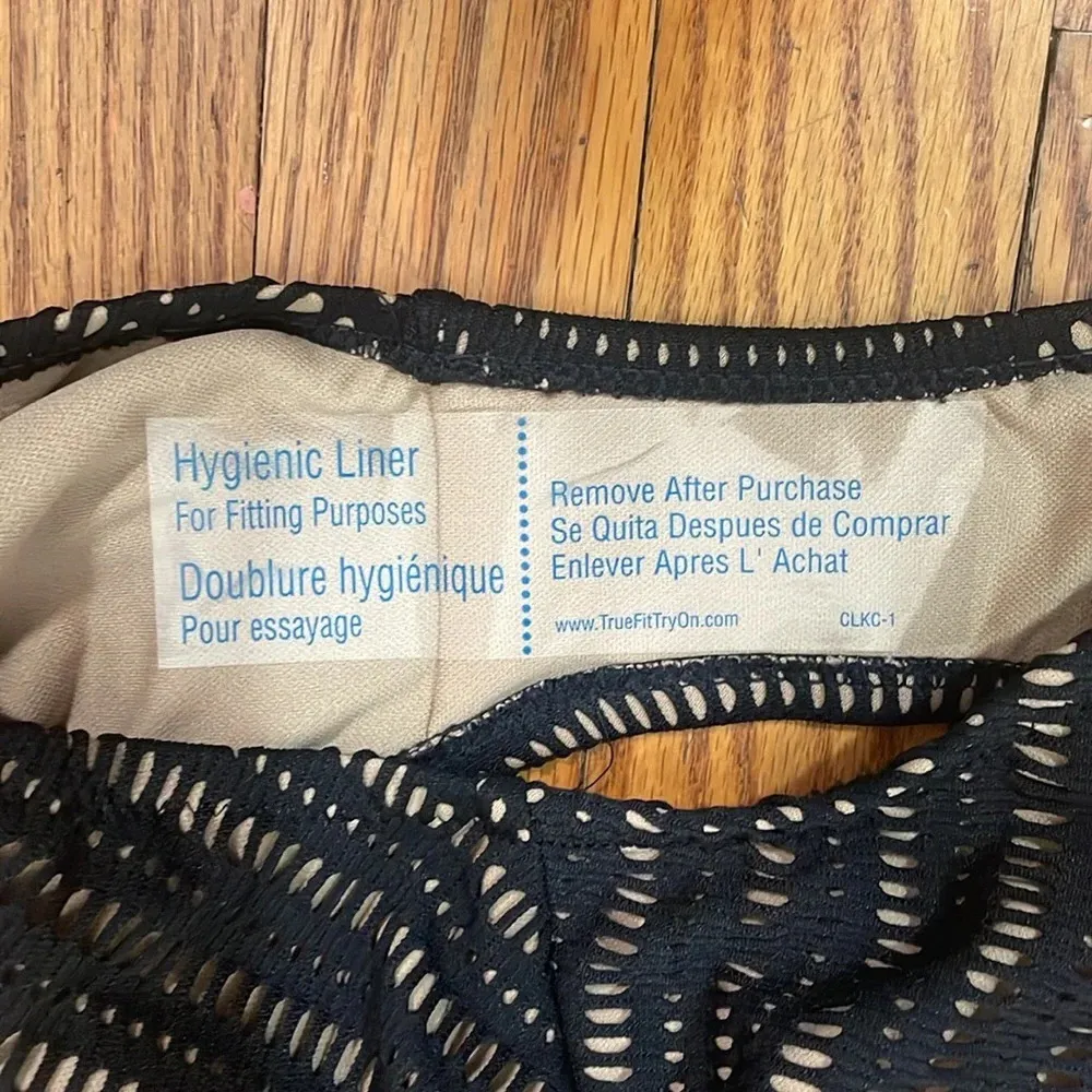 Bar‎ III Plunging Crochet One-Piece Swimsuit  Black Small - Image 6