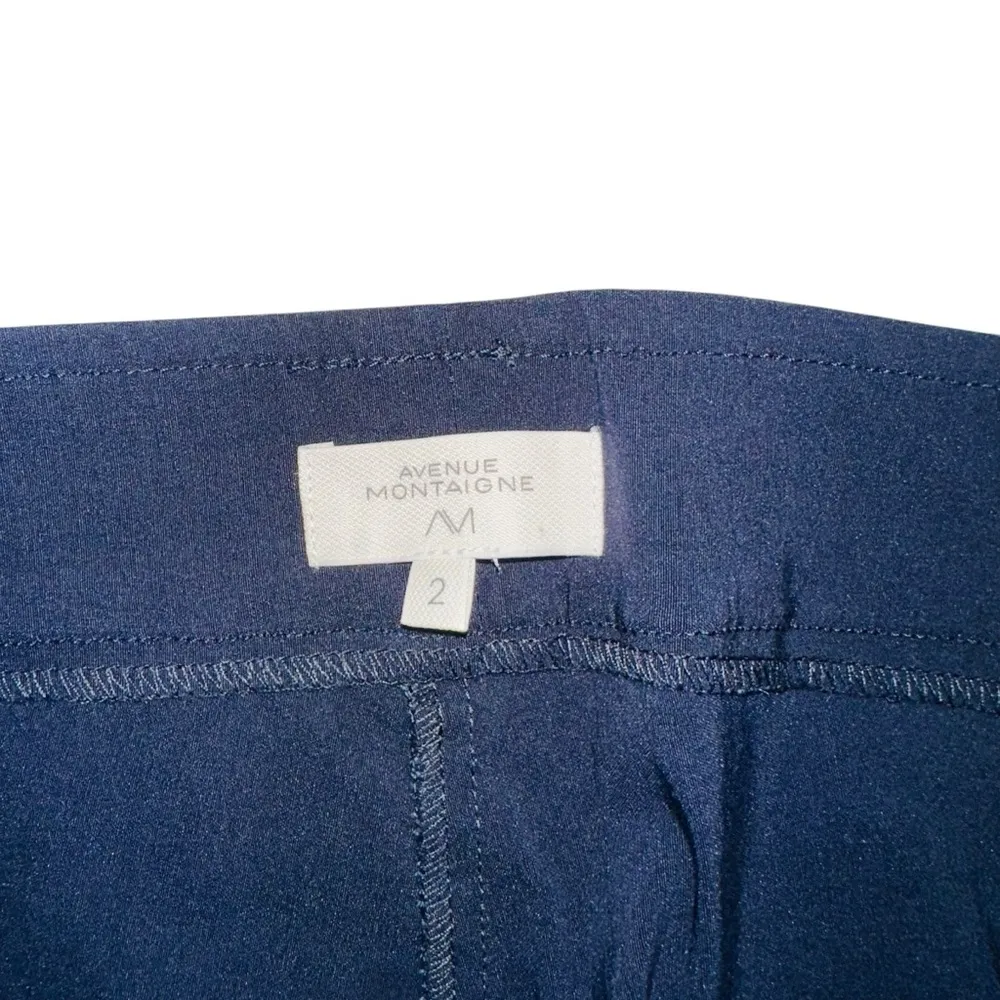 Avenue Montaigne Leo Navy Crop Flare Pull On Pants 2 Blue - Image 4