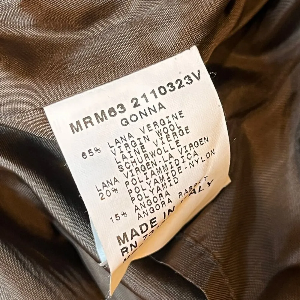 Marina Rinaldi SZ 25 Brown Tweed Skirt Made in Italy Modest old money Academia - Image 7