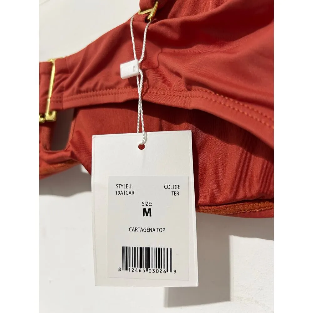 Andie The Cartagena Bandeau Bikini Top In Terracotta M NWT - Image 5