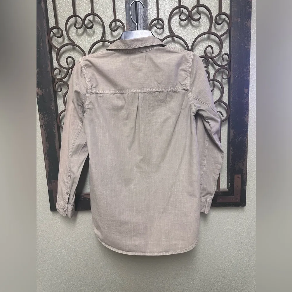 olive green tomboy button down top - Image 2