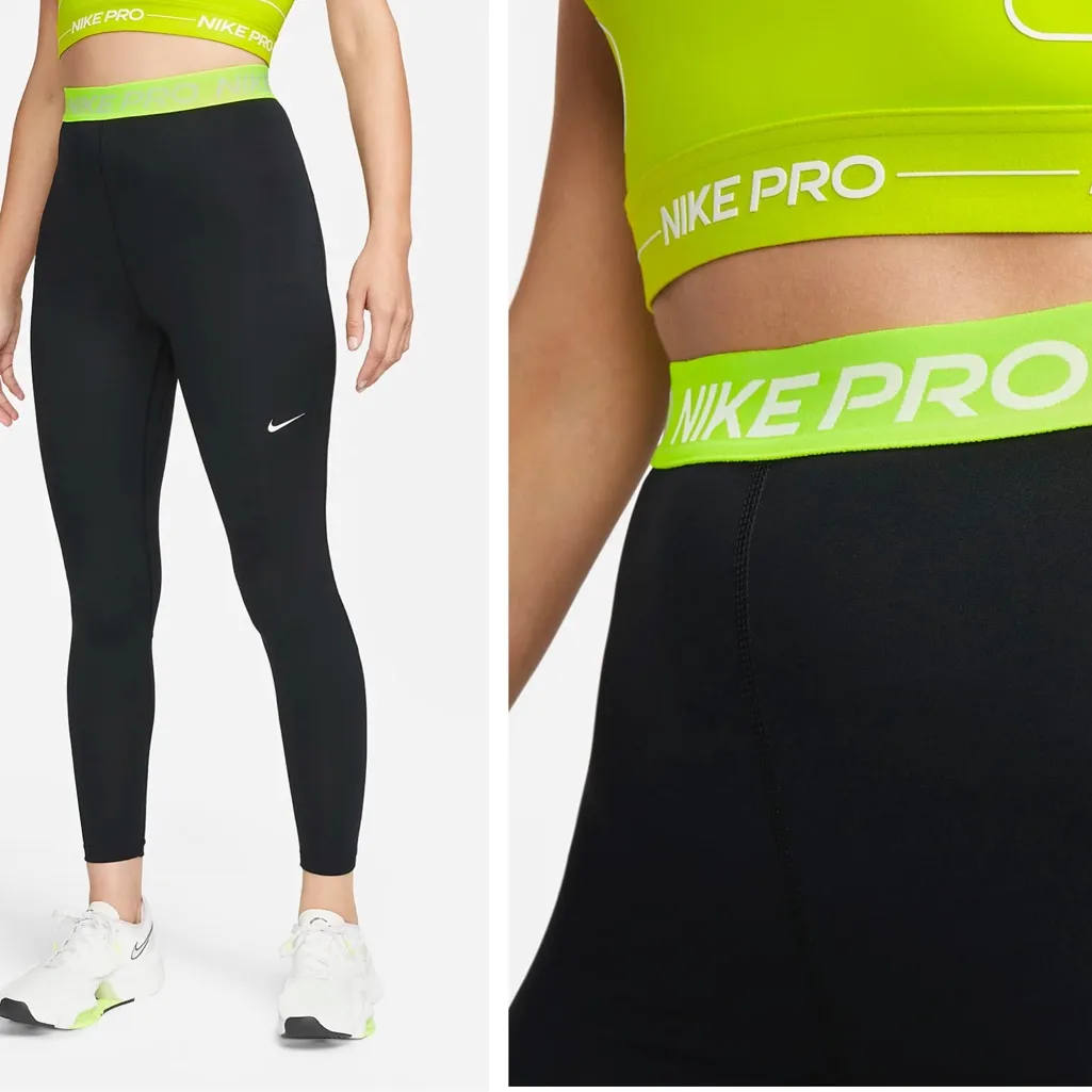 NWT Nike Pro Women's Mid-Rise Crop Leggings (Plus Size) SZ-1X - Image 4