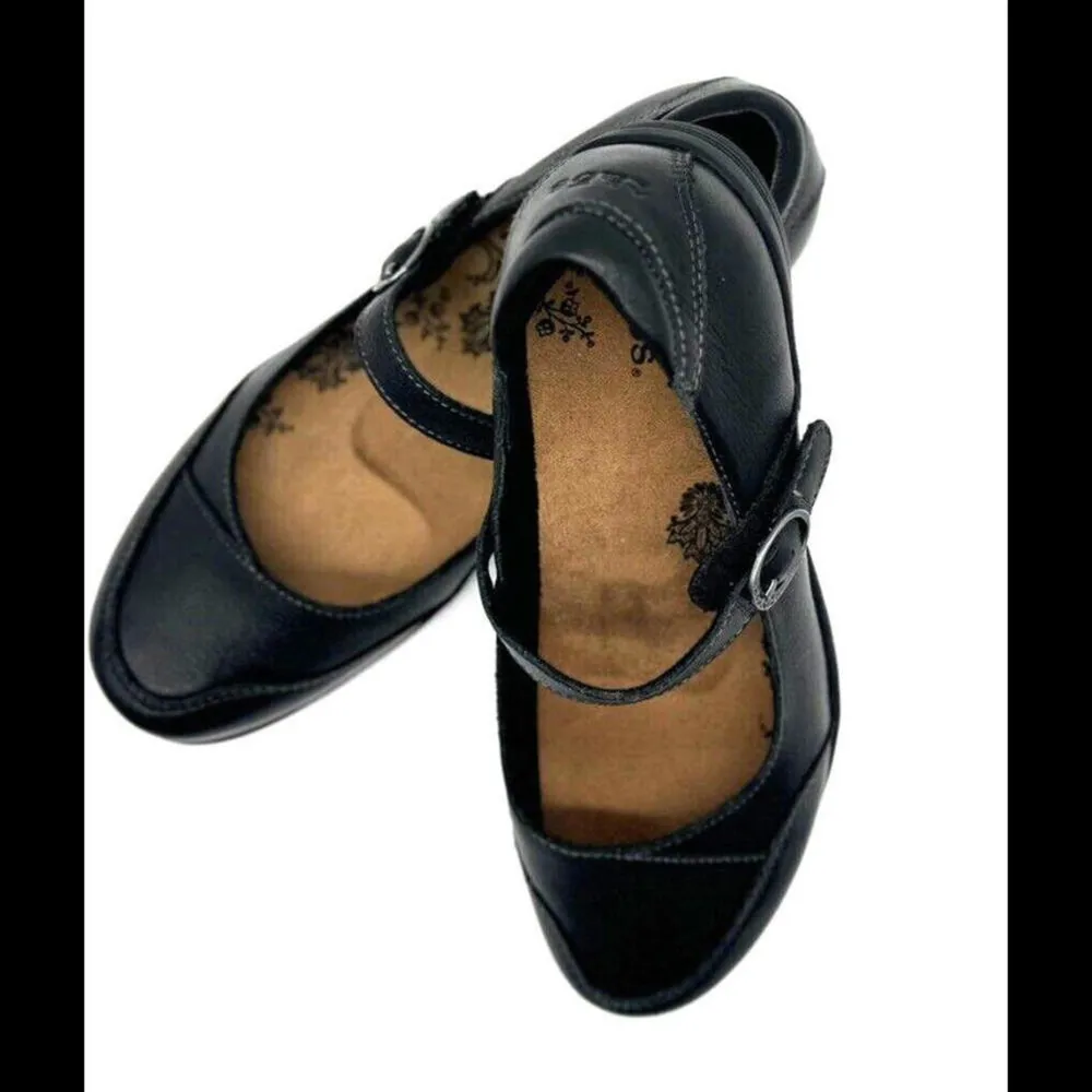 Taos Women Shoe Bravo Size 8.5 Black Mary Jane Leather Flat Cap Toe - Image 2