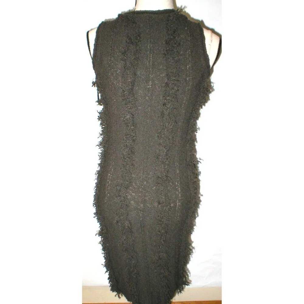 Womens NWT $298 Worth New York XS P Dress Coco Dark Brown Fringe Sleeveless Knit - Image 5