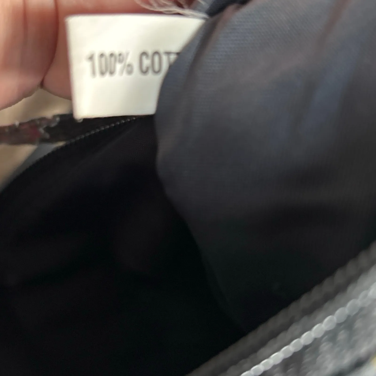 Quilted Cotton Mini Tote Bag Black Red Medallion Print Zip Top Carryall Boho - Image 8