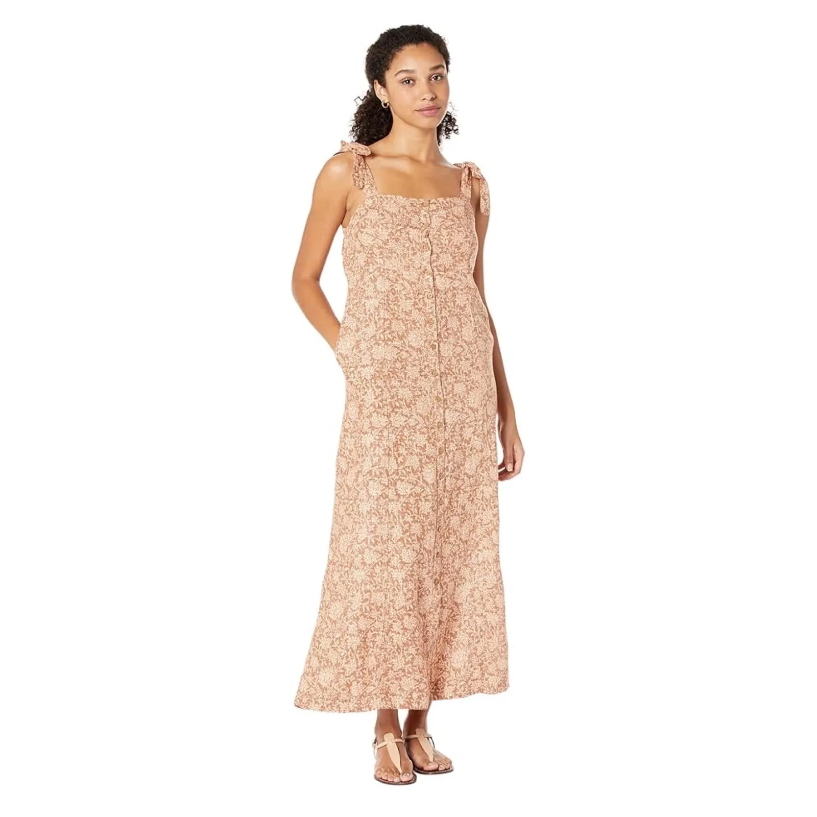 Faherty Bronze Riviera Floral Linen Kendall Dress Sz.S NWT - Image 2