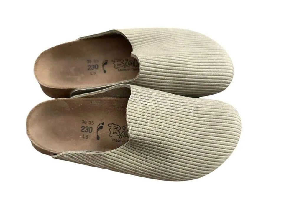 Ladies Birkenstock 230 36 L5 ribbed corduroy slides birkis - Image 2