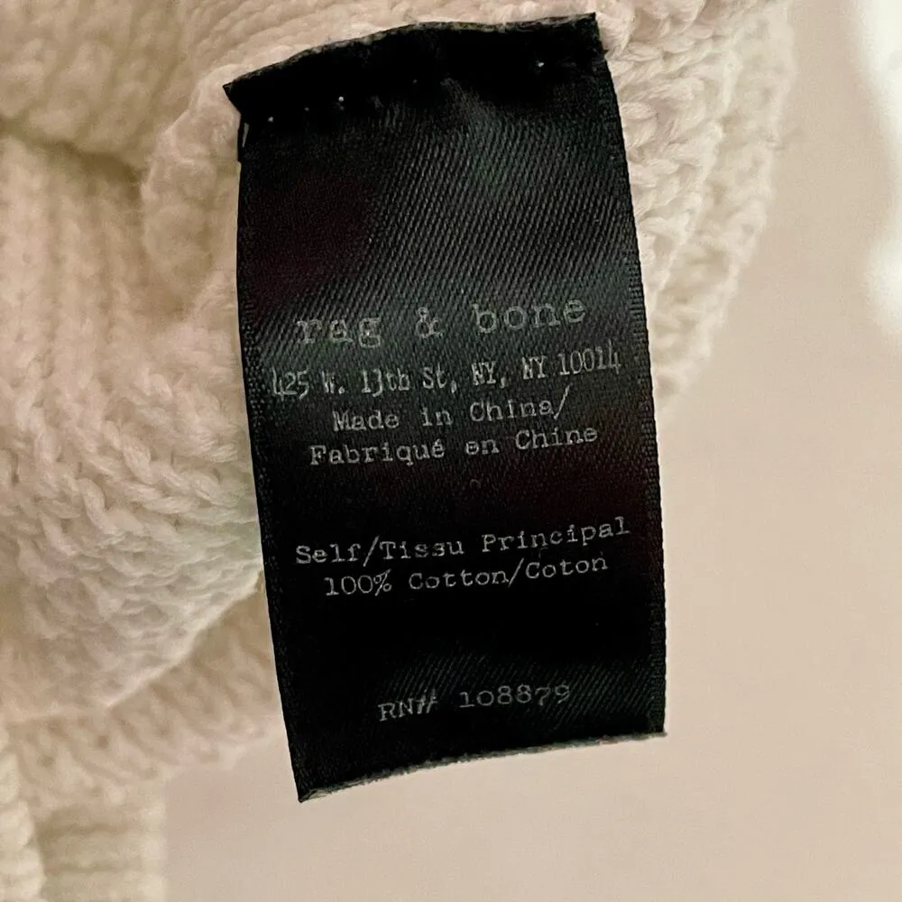 Rag & Bone/Jean Cotton Knit Crewneck Sweater - White - XS - Image 9