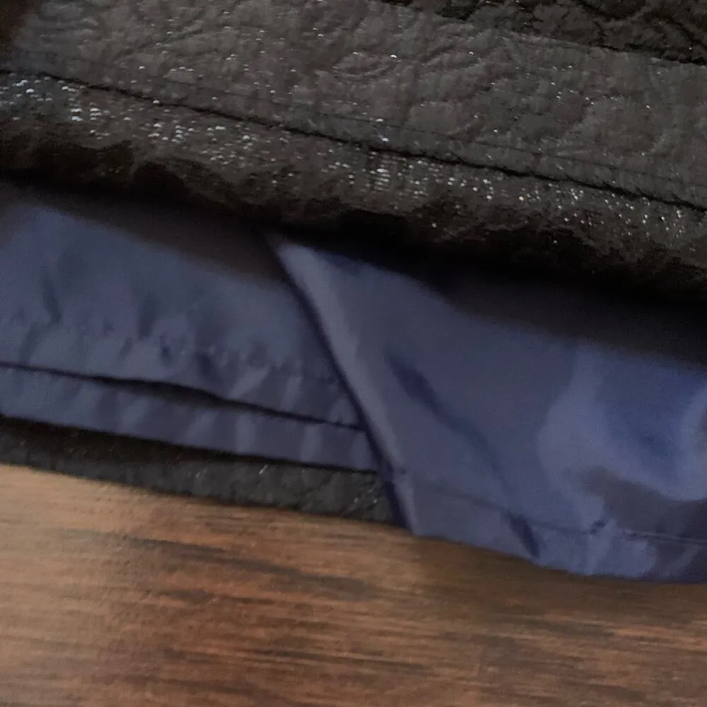 black & navy blue sparkly midi skirt size 4 - Image 4