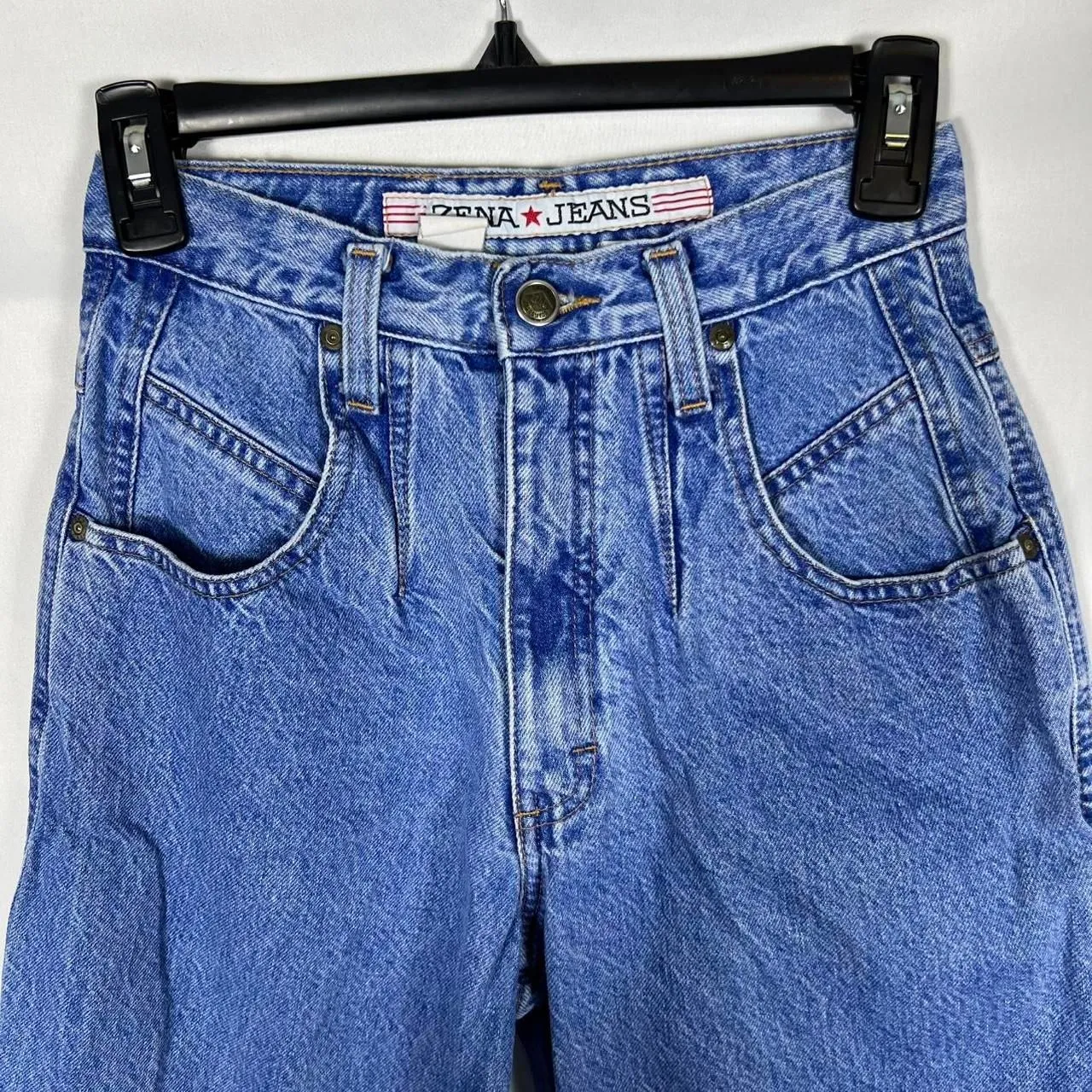 Vintage 90s ZENA Jeans High Waist Mom Tapered Denim Size 5 Blue - Image 2