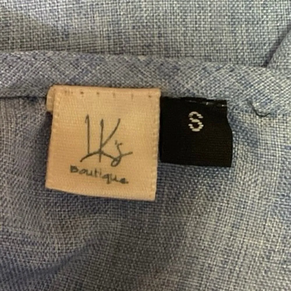 LK's Boutique Women's Blue Ruffle Frill Sleeves V - Image 3