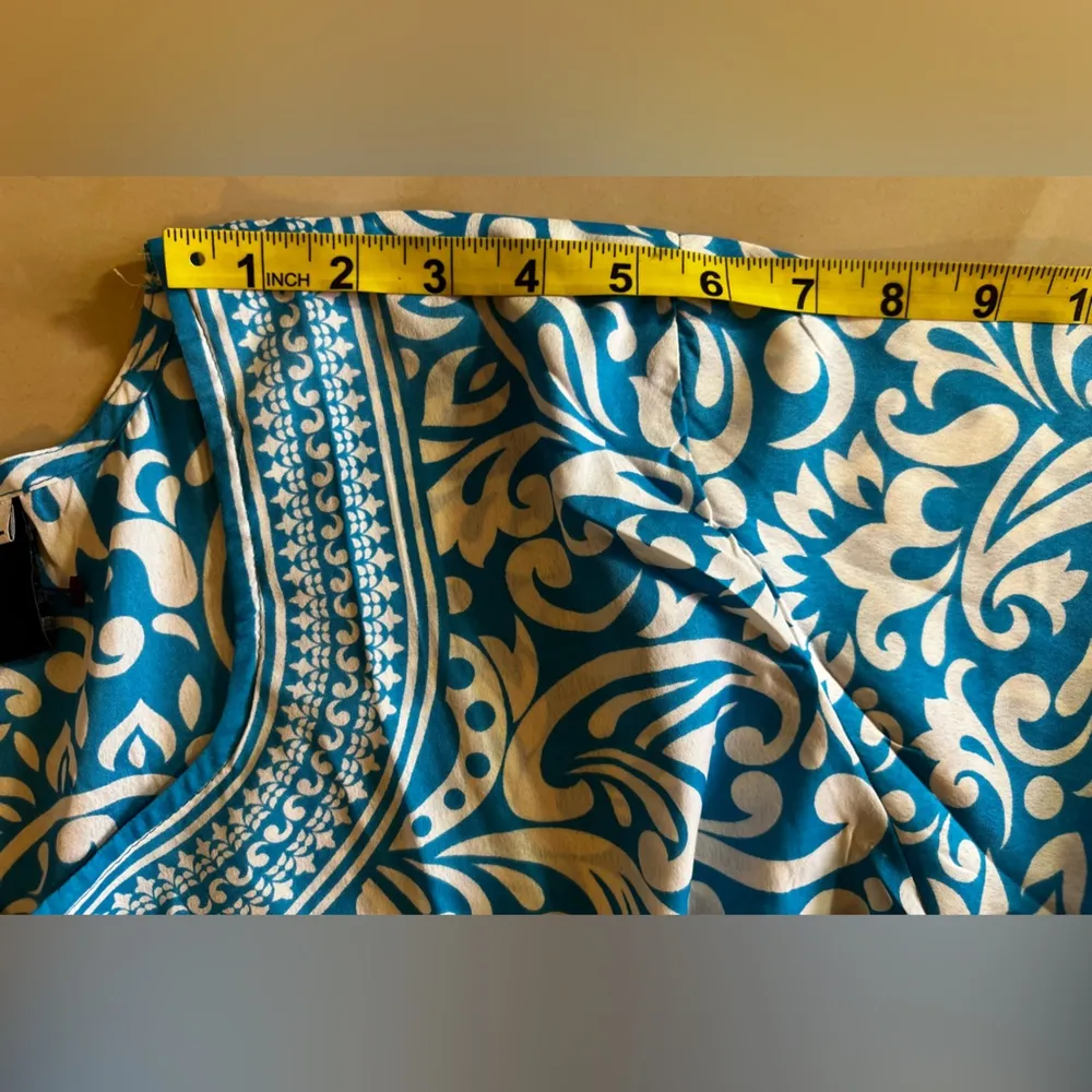 Free People Women's Bella Printed Tunic Blouse Long Sleeve Light Blue Size XL - Image 13