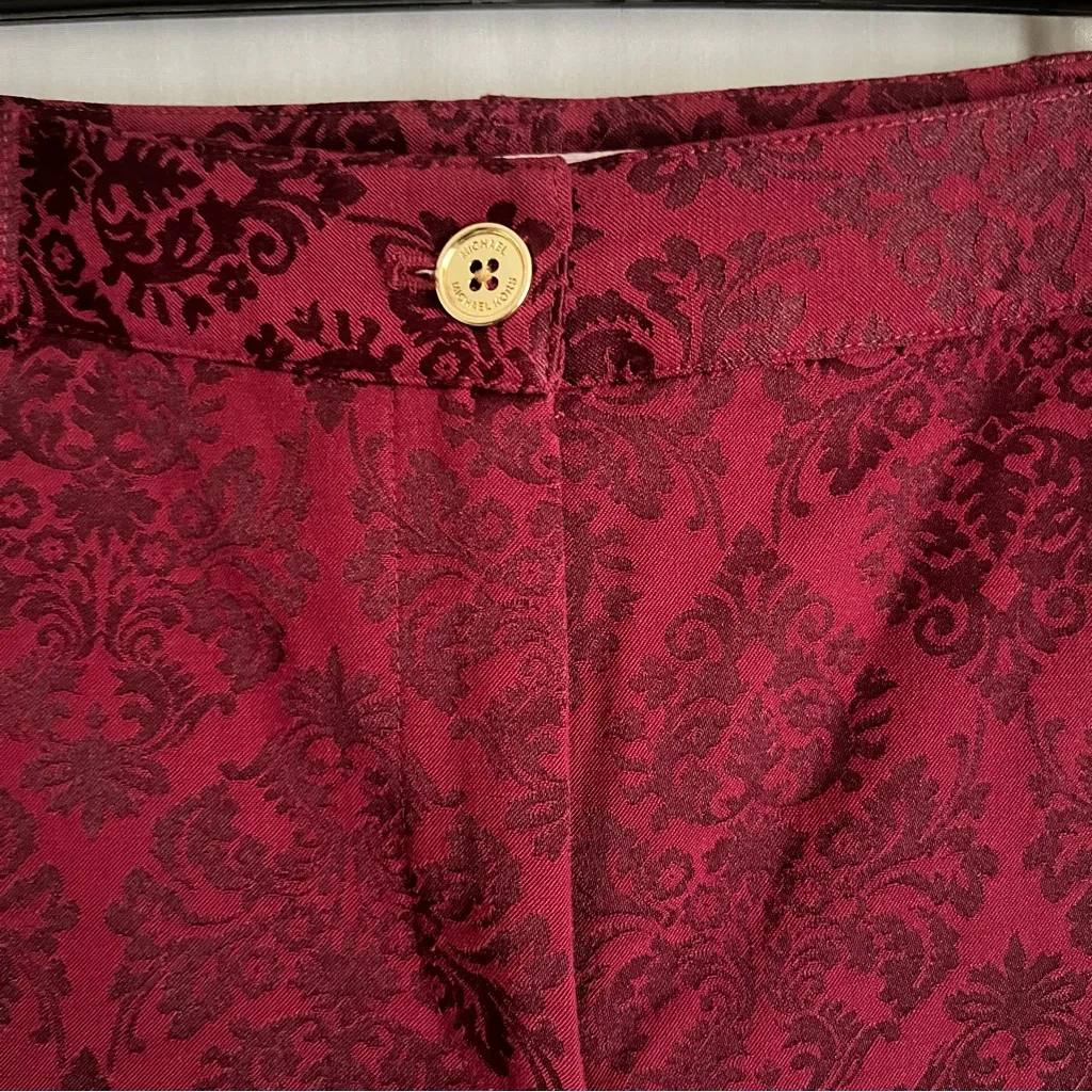 Michael Michael Kors Burgundy Patterned Dress Pants - Image 2