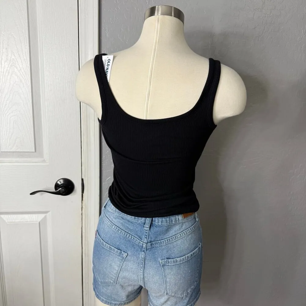 Old Navy First Layer Ribbed Tank Top 3 Pack, Black, XS - Image 2