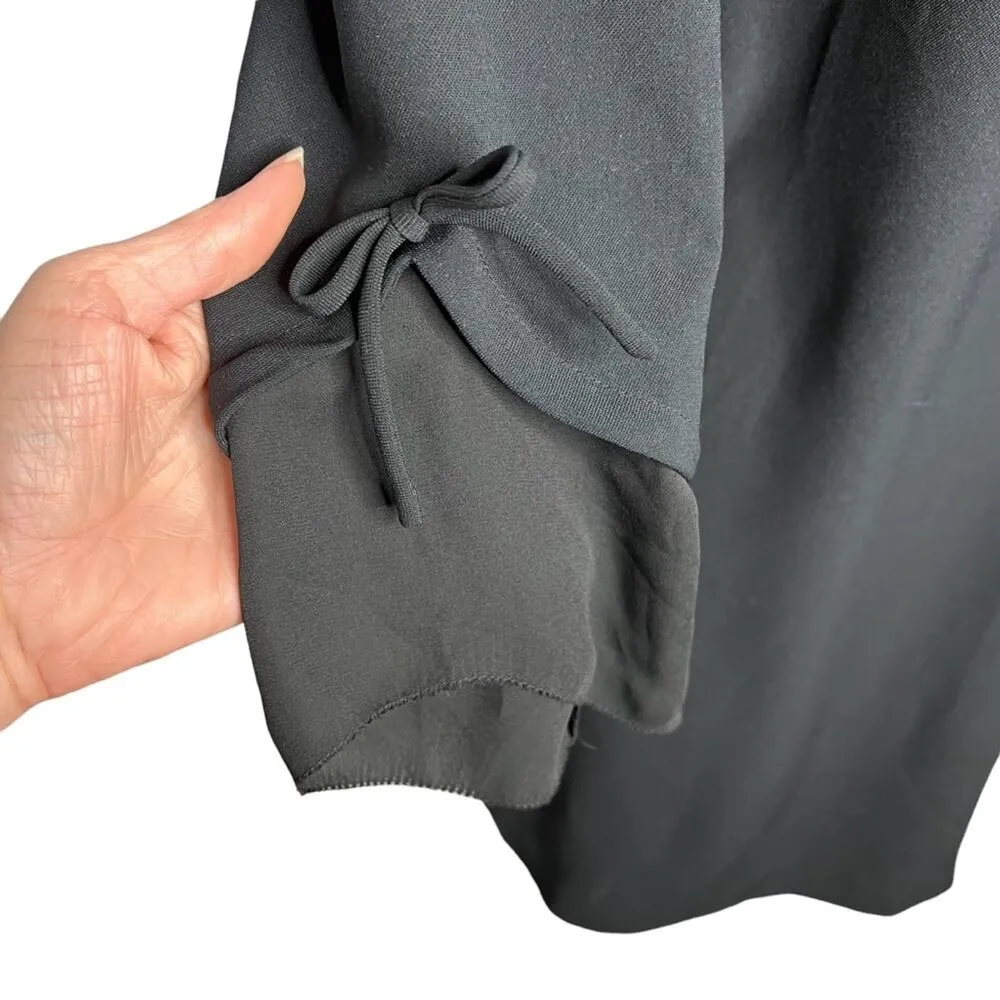 Size M Black Mini Sheath Dress Bateau Neck 3/4 Accent Sleeves New - Image 4