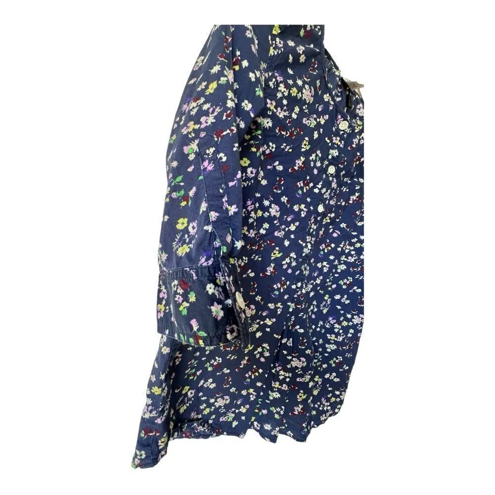 Women's VINTAGE blouse floral purple 3/4 sleeve Crewcuts J.crew U.K front button Size undefined - Image 6