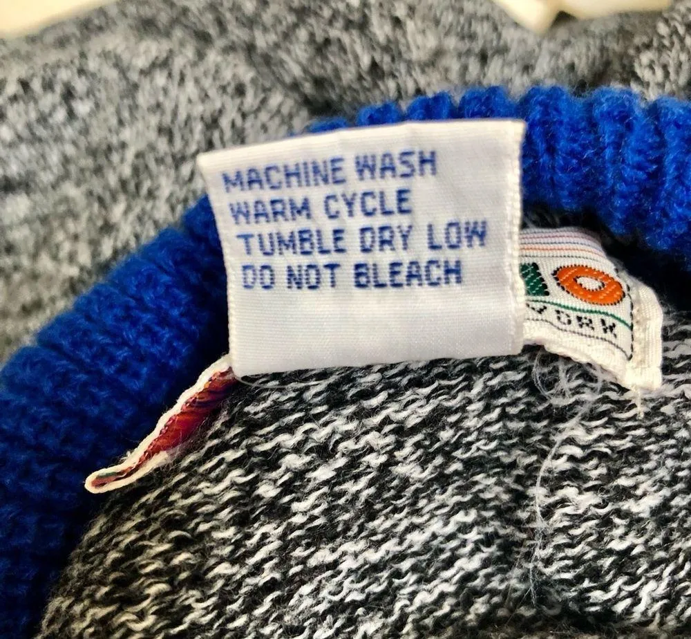 Vintage 90s A’MILANO Long Sleeve Turtleneck Sweater Dress Black Cobalt grey Sz M Blue Size M - Image 10