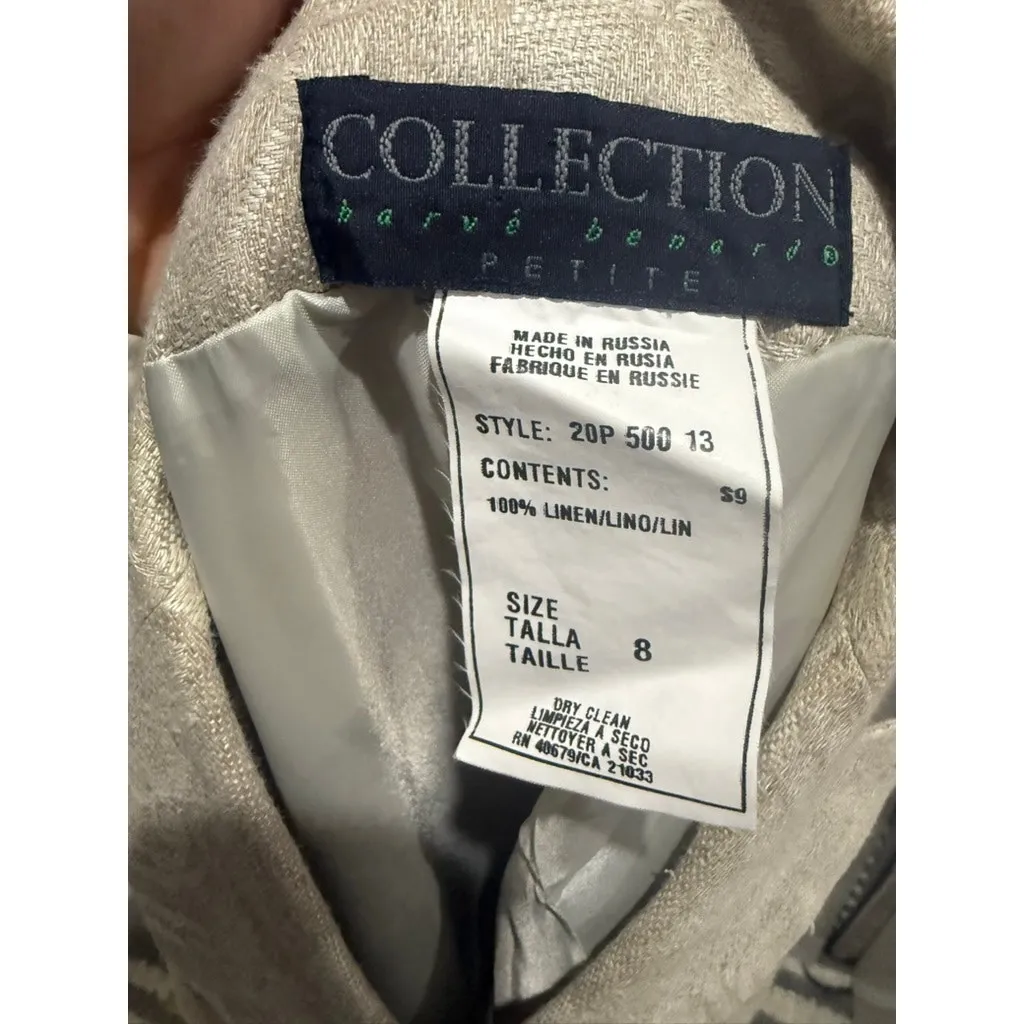 Harve Benard Collection Skirt Suit Womens Petite 8P Beige Floral 2pc Set - Image 6