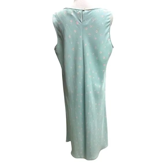 Lands' End Light Blue Pink Cottagecore Floral MIDI Dress‎ Size 18 - Image 5