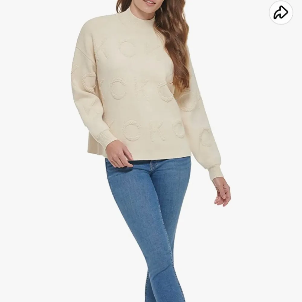 Calvin Klein Women's Heavy Turtleneck Jacquard Long Sleeve Ck Logo Sweater L - Image 2