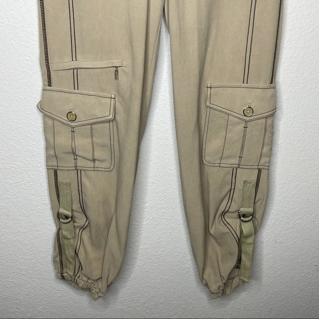Bebe  Silk‎ Pants Tan - Image 4