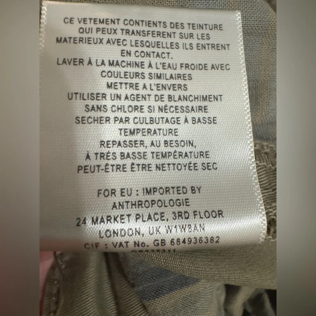 Anthropologie Relaxed Chino Pant Velvet Stripe Green size 26 - Image 12