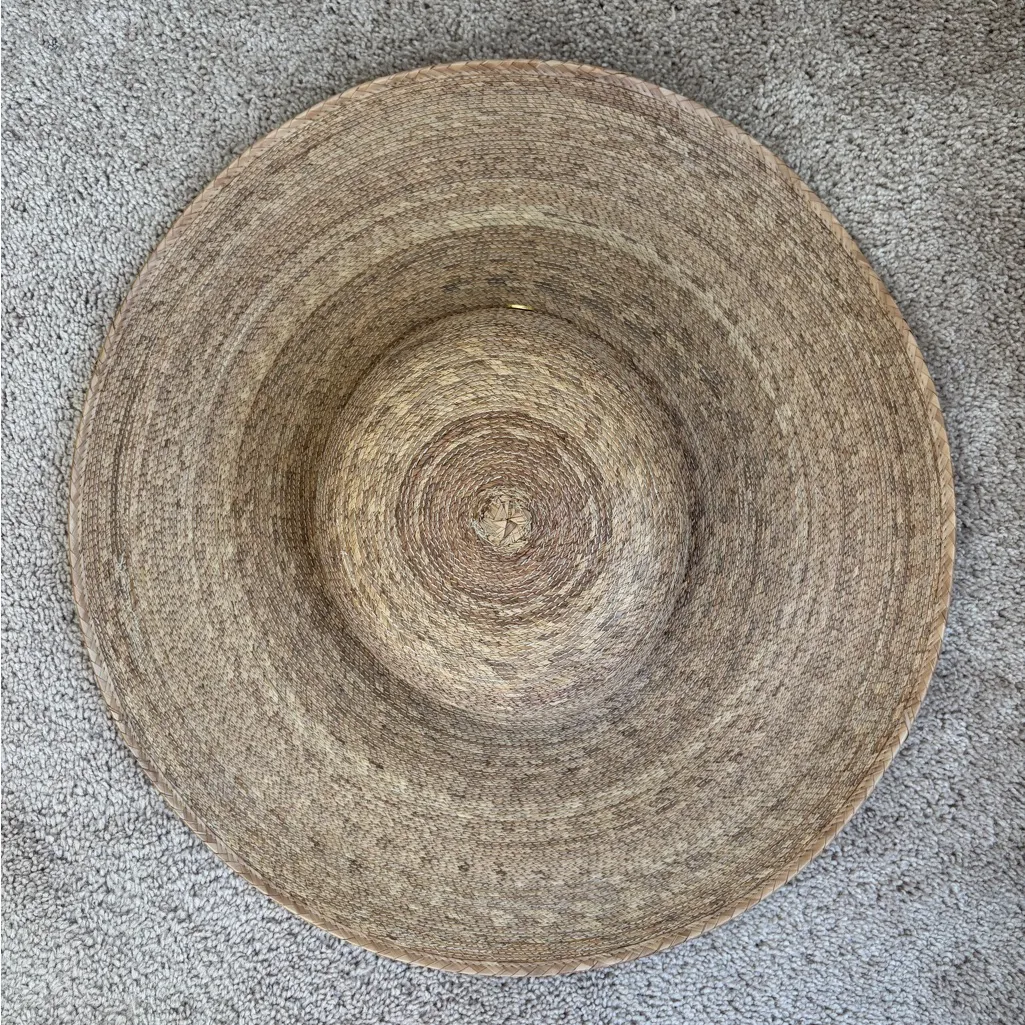 Gigi Pip Jae Wide Brim Boater Straw Hat Sun Protect Vacation Resort Palm Straw Tan - Image 6