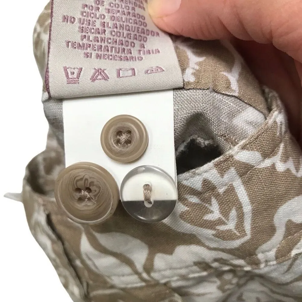 Jamaica Jazz floral Hawaiian linen blend tan shorts women’s 2 White - Image 5