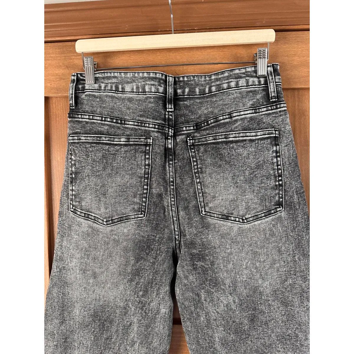 OAT New York Black Acid Stone Wash High Rise Wide Leg Jeans Women’s size 8/29 - Image 7