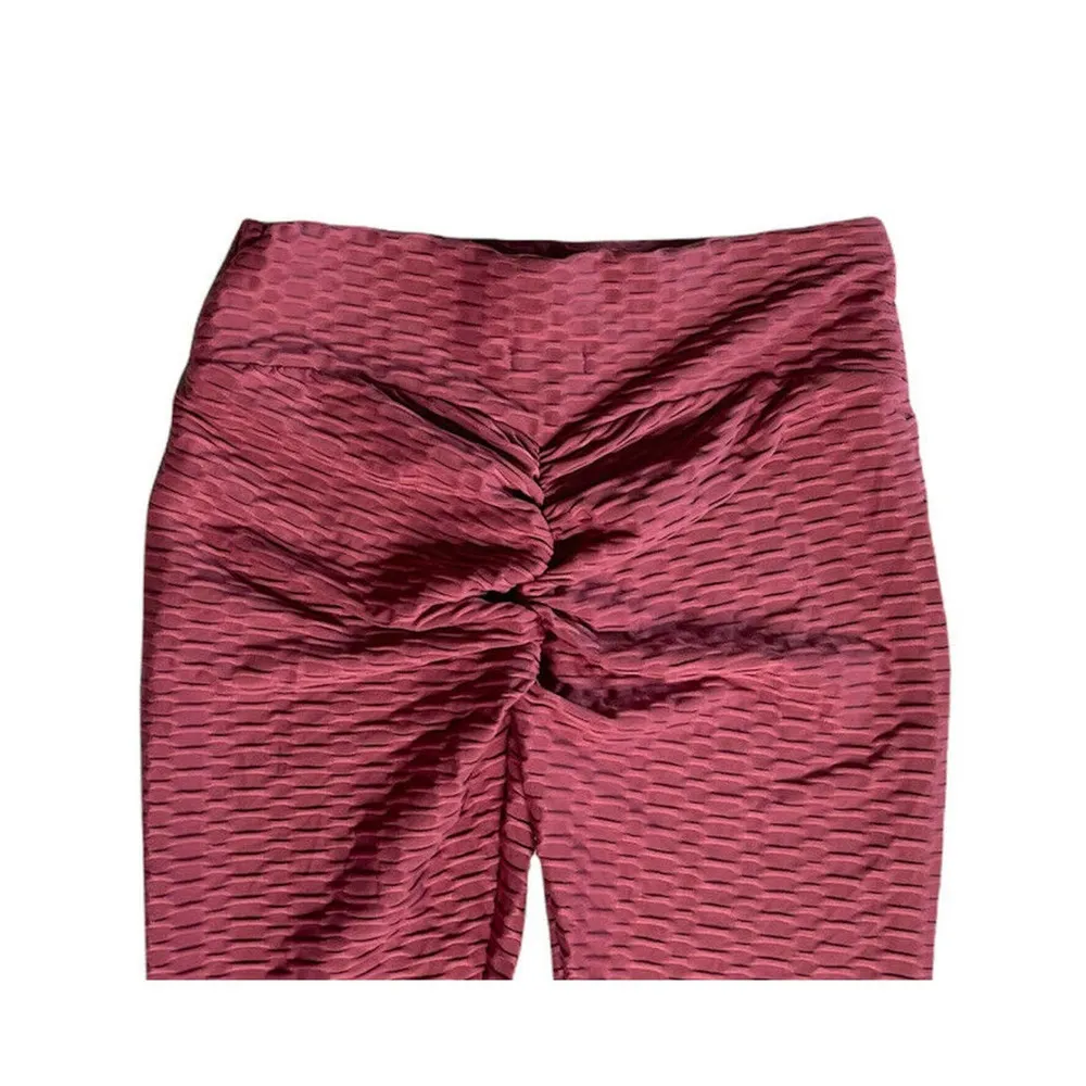 Womens She & Sho Clothing Co. Butt Lifting Yoga Pants TikTok Leggings Pink Sz L - Image 5