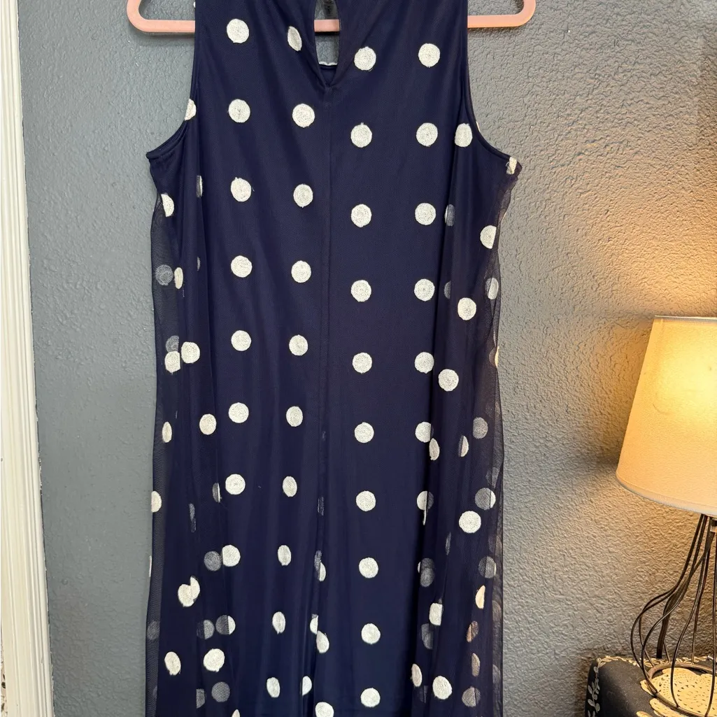 Karl Lagerfeld Blue Halter Sundress Mini Size 10 - Image 3