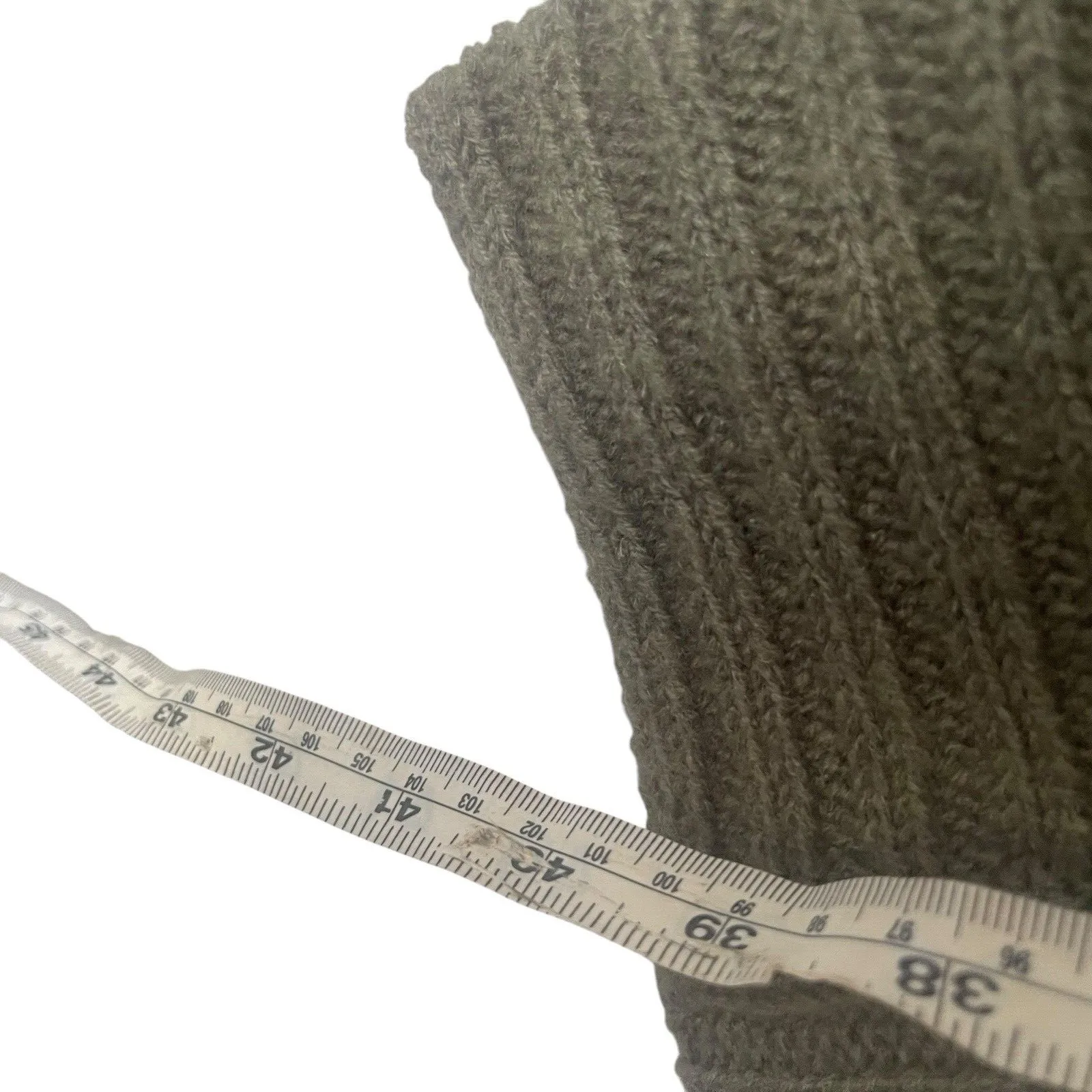 Design History  Large Green‎ Chunky Cable Knit Open Front Duster Cardigan Sweater - Image 9