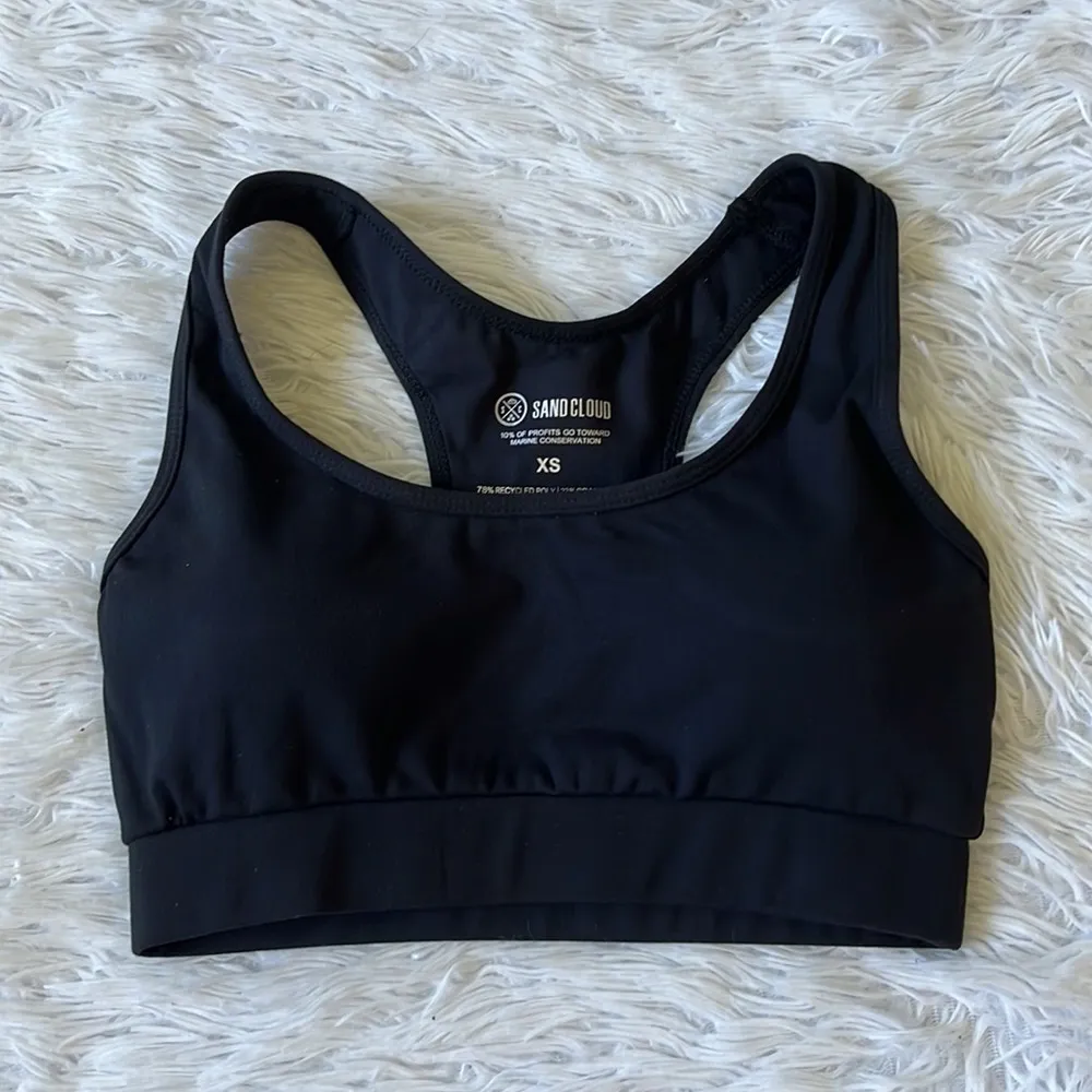 Sand Cloud Women’s Eco Raceback Sport Bra in black size XS - Image 7