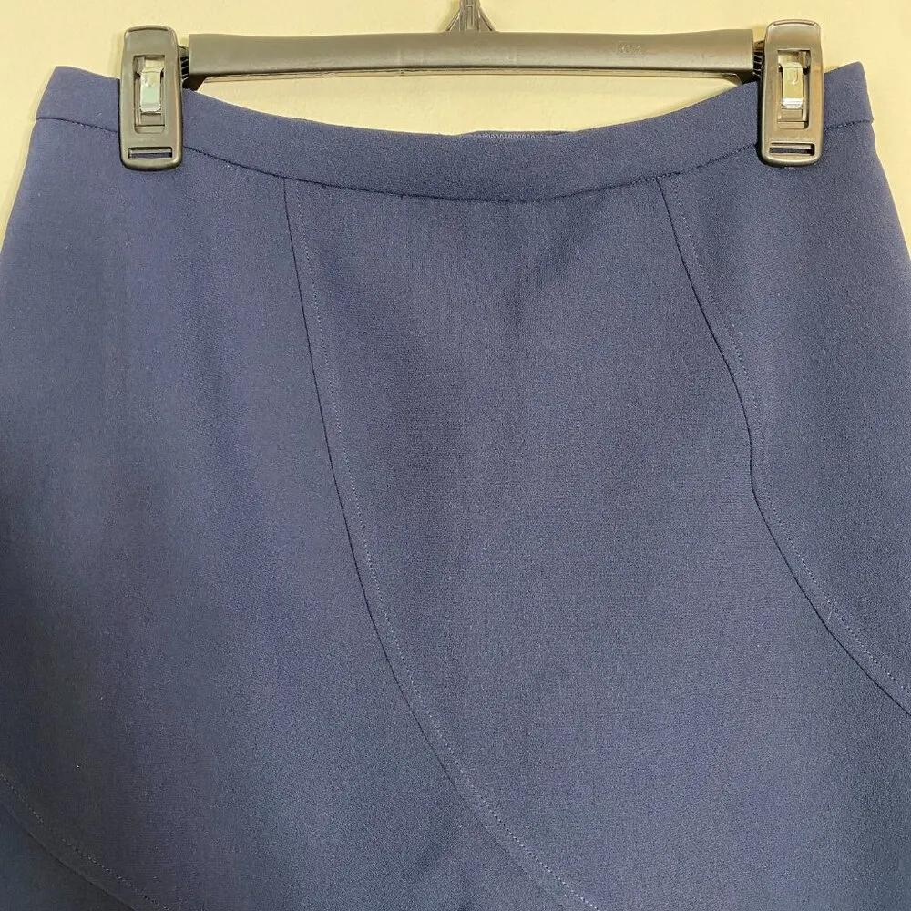 J.Crew Flutter Ruffle Mini Skirt Women's Size 2 Navy Career Classic Preppy Chic - Image 7