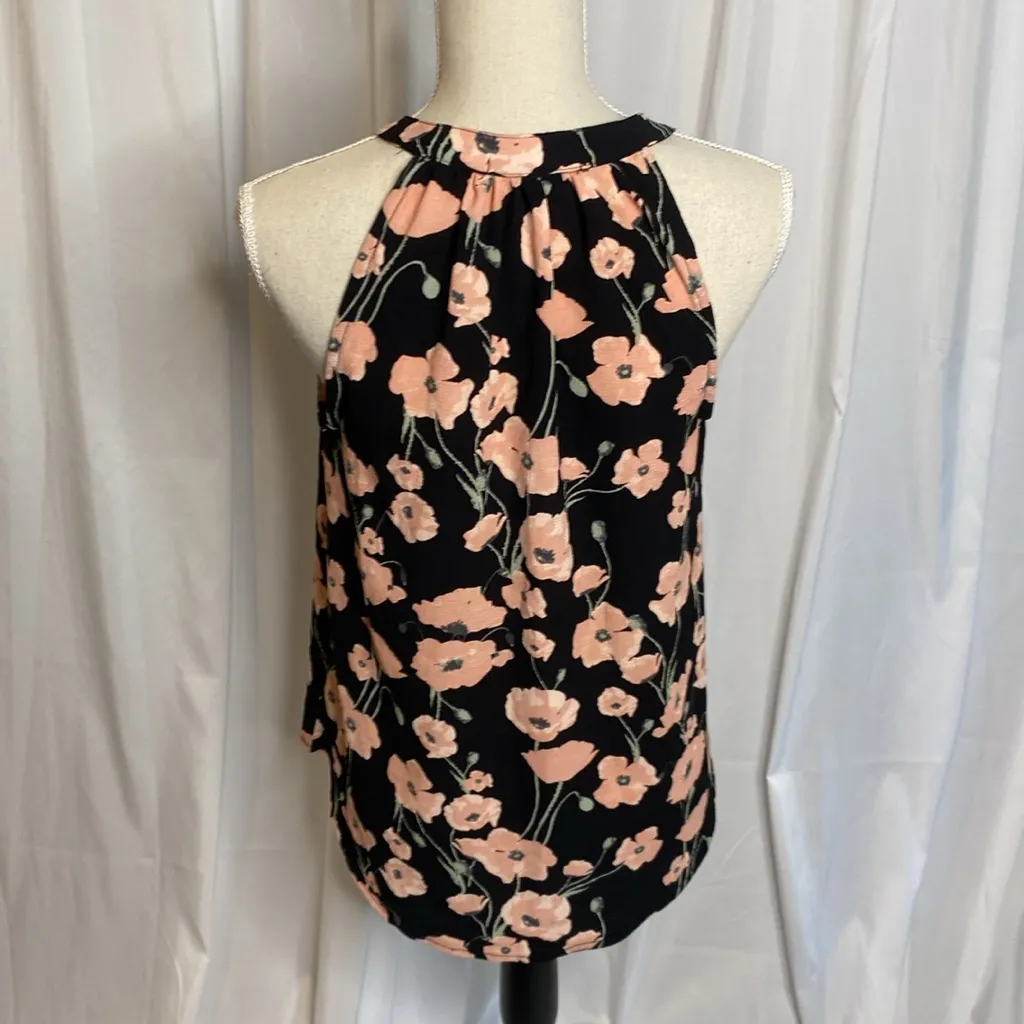106 Lemon Tart Floral Cottagecore Blackmore Split Neck Top Stitch Fix Small Black - Image 3