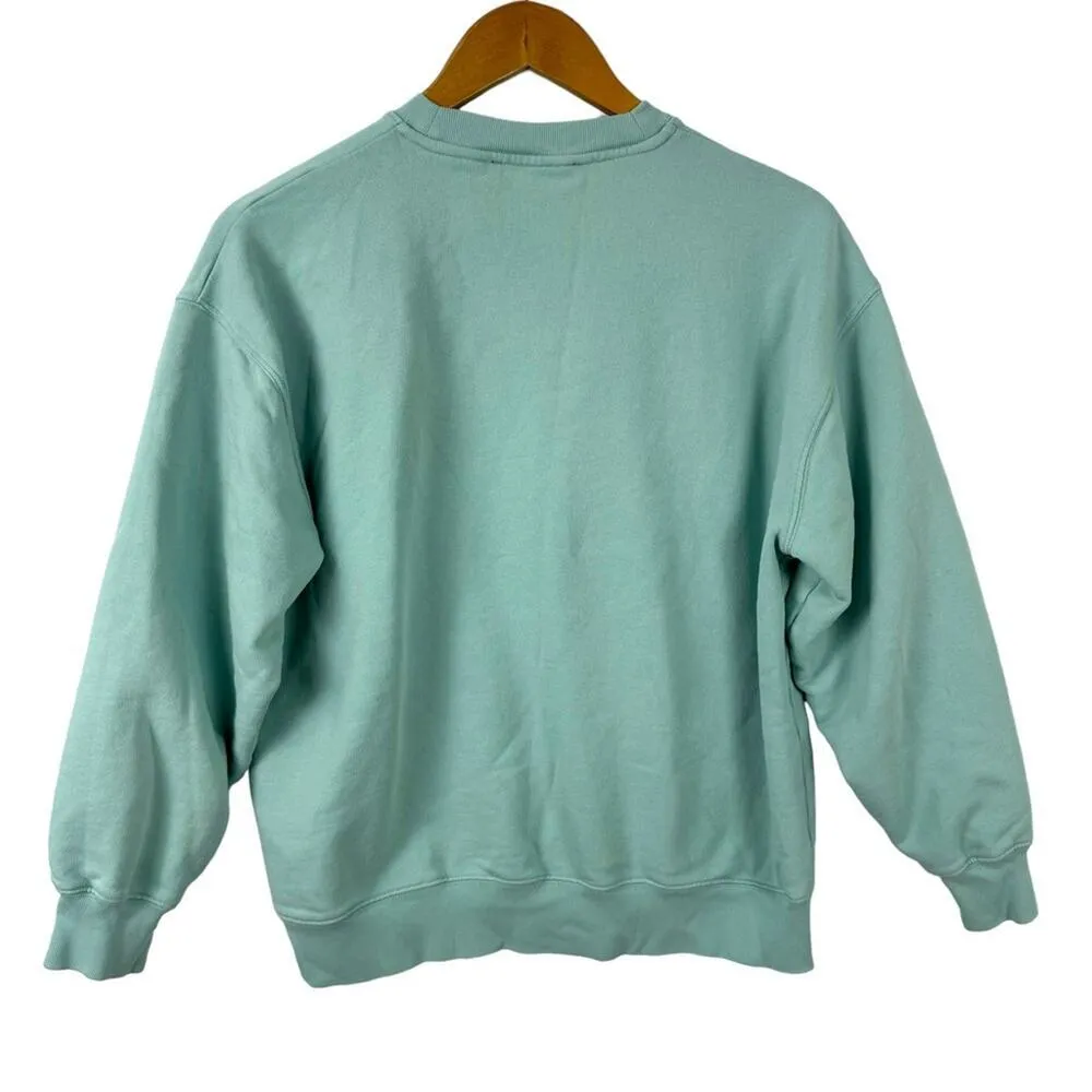 Acne Studios Fairah Face Patch Cotton Sweatshirt Mint Size XXS - Image 11
