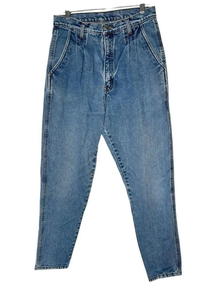 Vintage dark wash high waisted straight leg relaxed fit jeans 90s 1990s y2k - Image 3