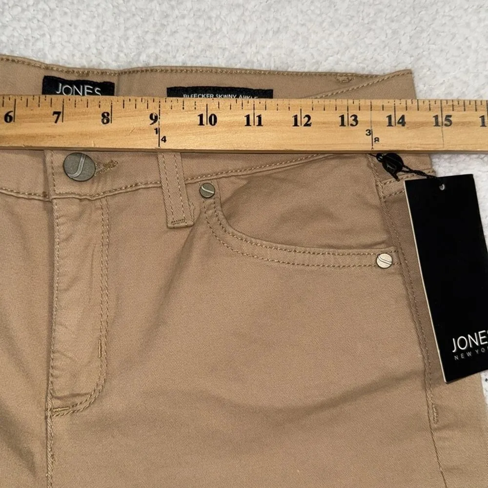 Jones New York size 4 bleecker skinny ankle pebble color pants cotton blend nwt - Image 6