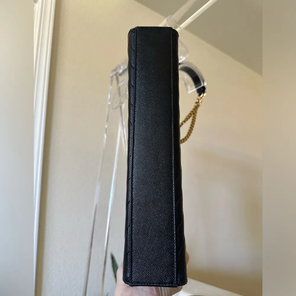 Authentic Yves Saint Laurent Large Grain Envelope Bag Black - Image 13