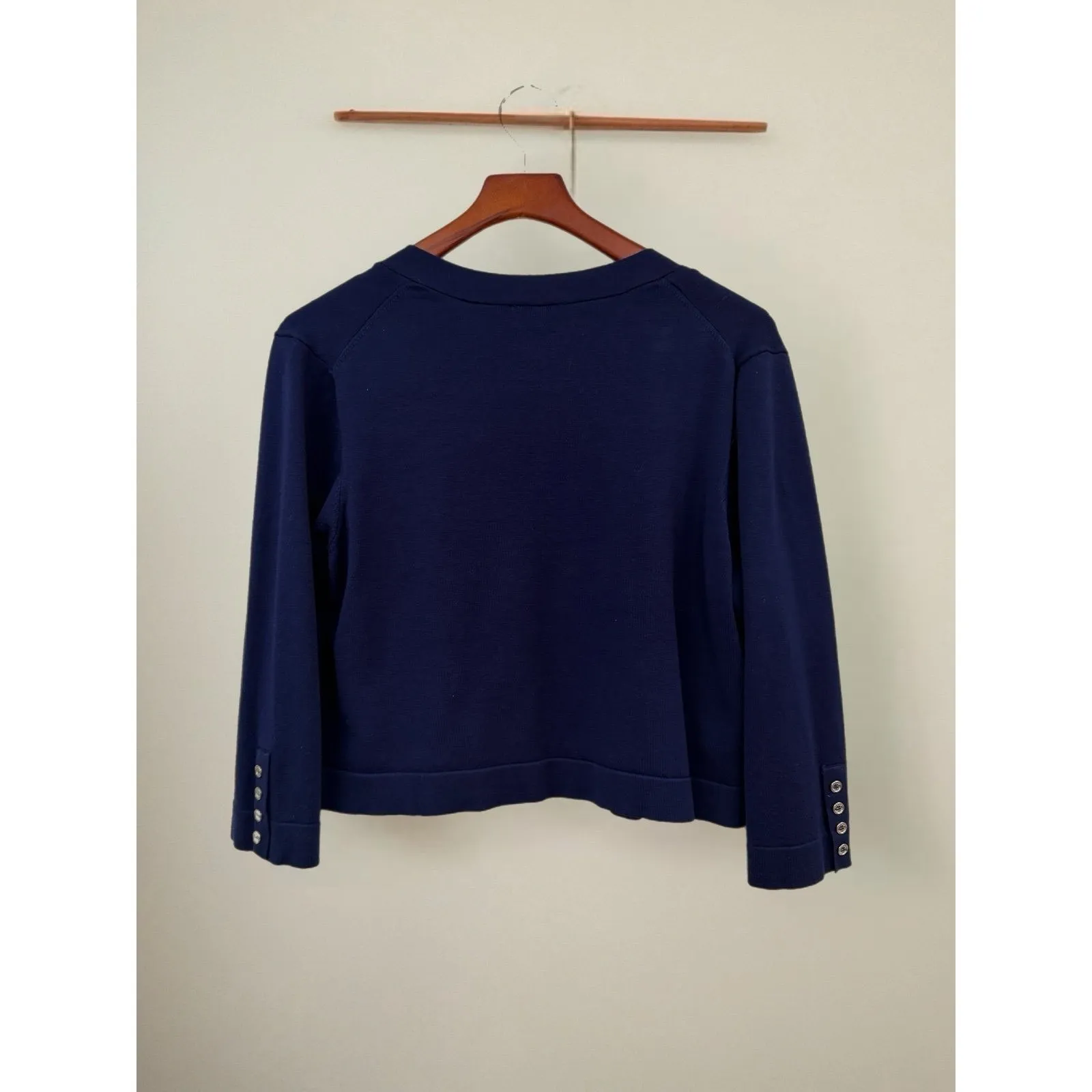 Tommy‎ Hilfiger Navy Open Front Cardigan Sweater XL Button Cuff - Image 4