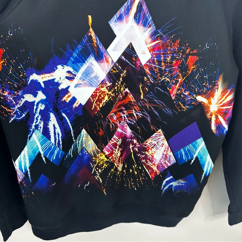 SANDRO Sweater Womens 2- Medium Black Geometric Graphic Cotton Crewneck Pullover - Image 2