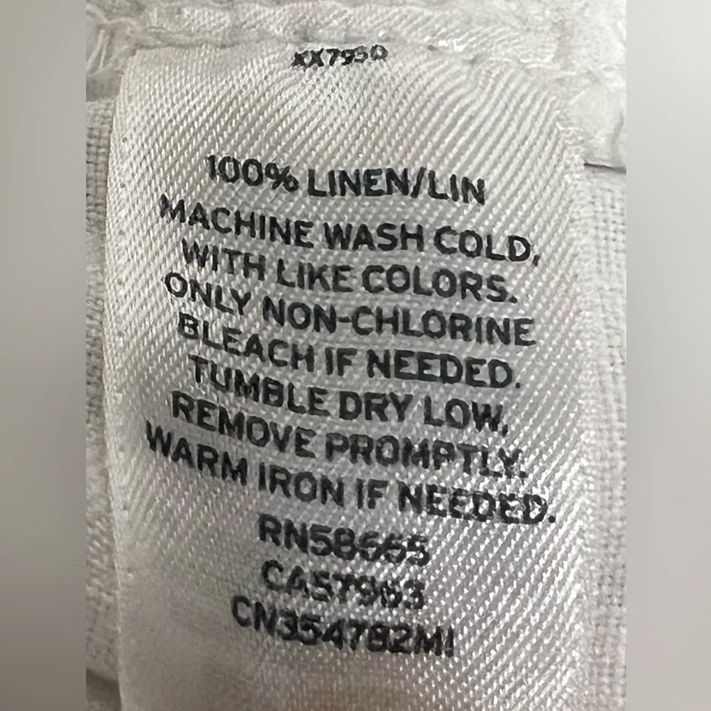 Caslon White Linen Drawstring Cropped Pants -  Size XL – VGUC - Image 7