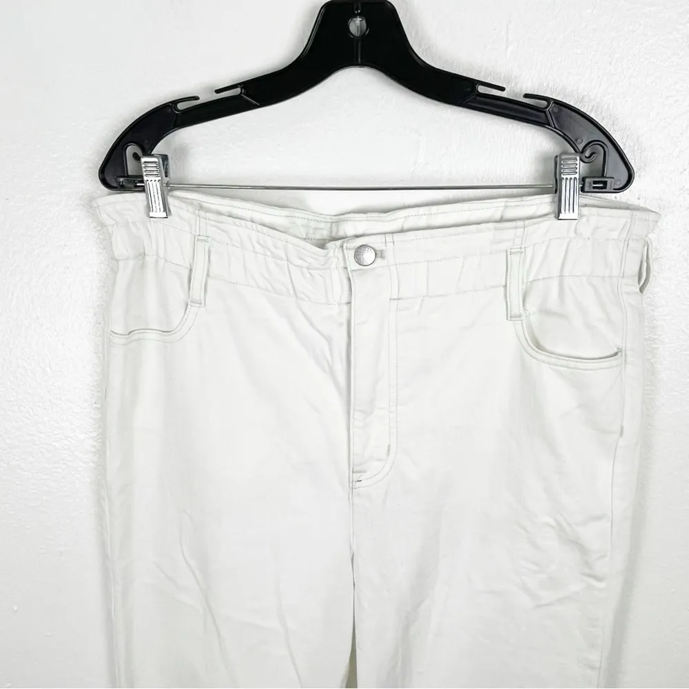 J. CREW Factory White Elastic Waist High Rise Jeans, Size 32 - Image 8