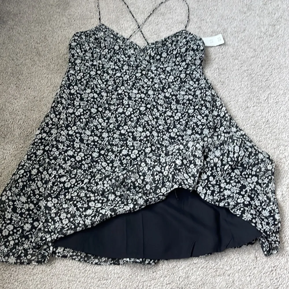 Abercrombie & Fitch Cami Mini Dress - Floral - Black/Cream - Size Small - Image 3