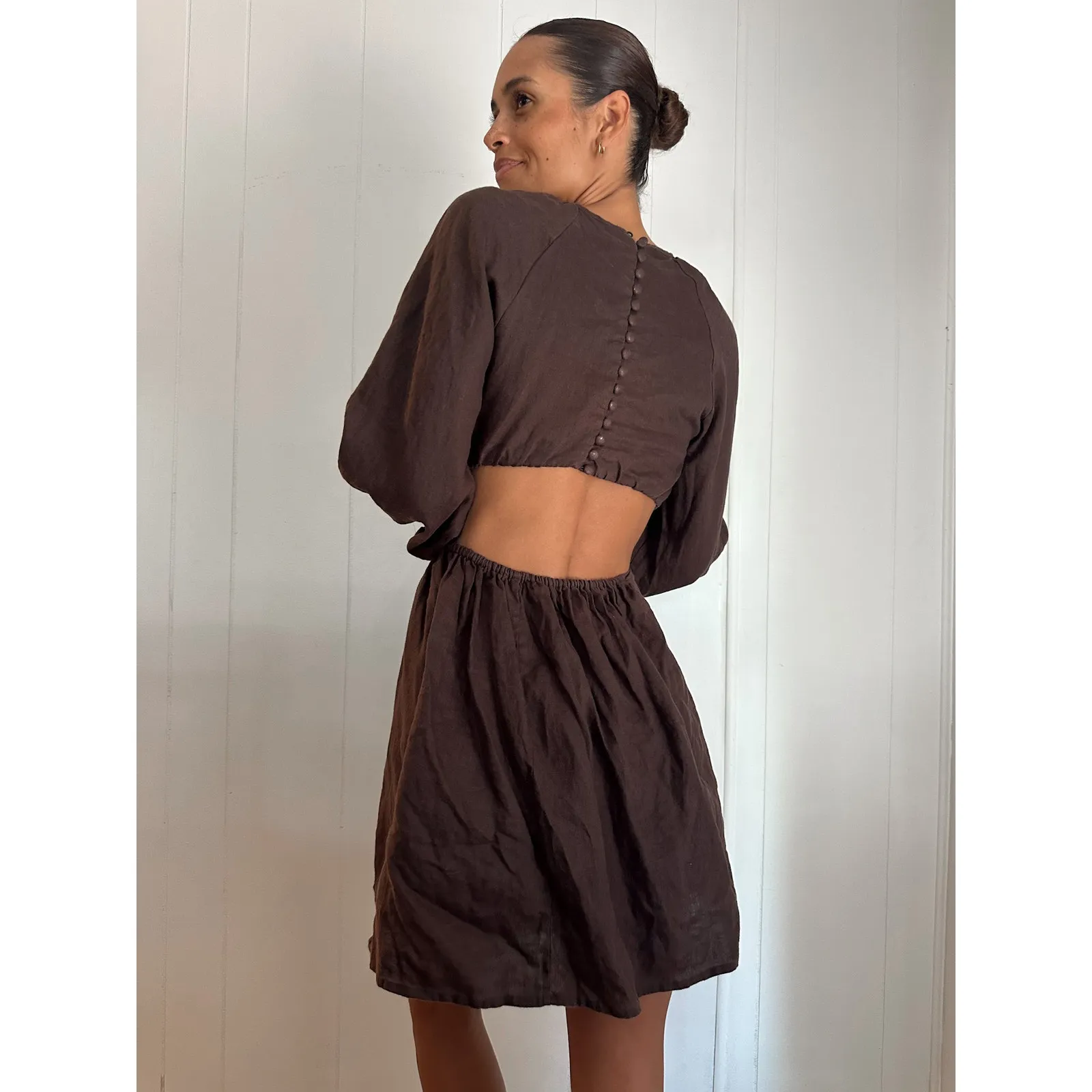 DISSH Brown Mini Dress Size 2 - Image 5